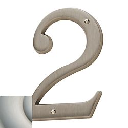 Baldwin 90672056 4-3/4″ Satin Nickel House Number 2 – Carded
