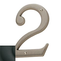 Baldwin 90672190 4-3/4″ Satin Black House Number 2