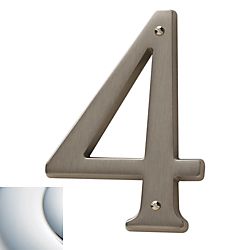 Baldwin 90674260 4-3/4″ Bright Chrome House Number 4 – Carded