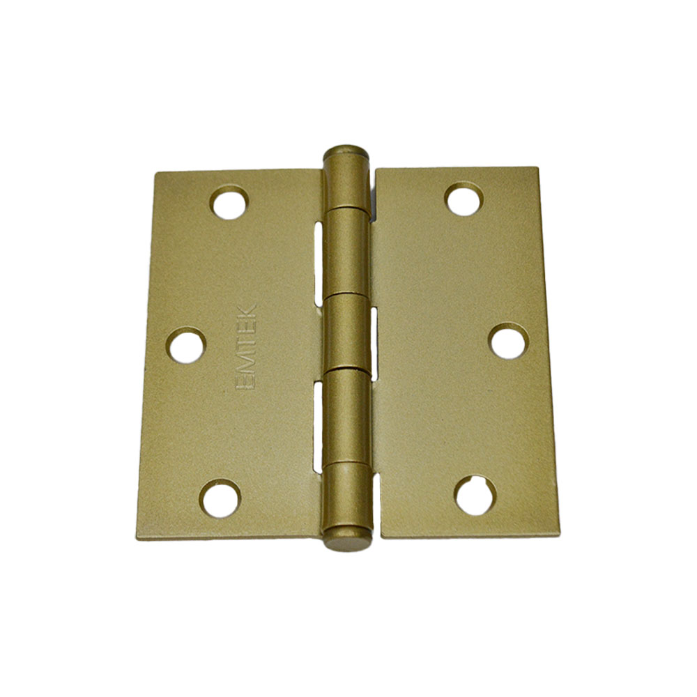 Emtek 91013US4 3-1/2″ x 3-1/2″ Square Steel Residential Hinges, Satin Brass Finish