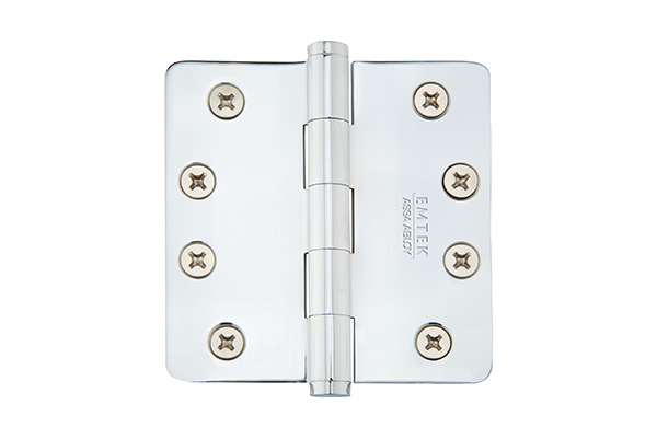 Emtek 91024US26 4″ x 4″ Steel Residential Hinges, 1/4″ Radius, Polished Chrome Finish