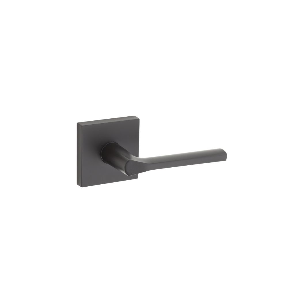 Kwikset 968LSLSQT-514 Lisbon Matte Black Dummy Lever with Square Rose Trim