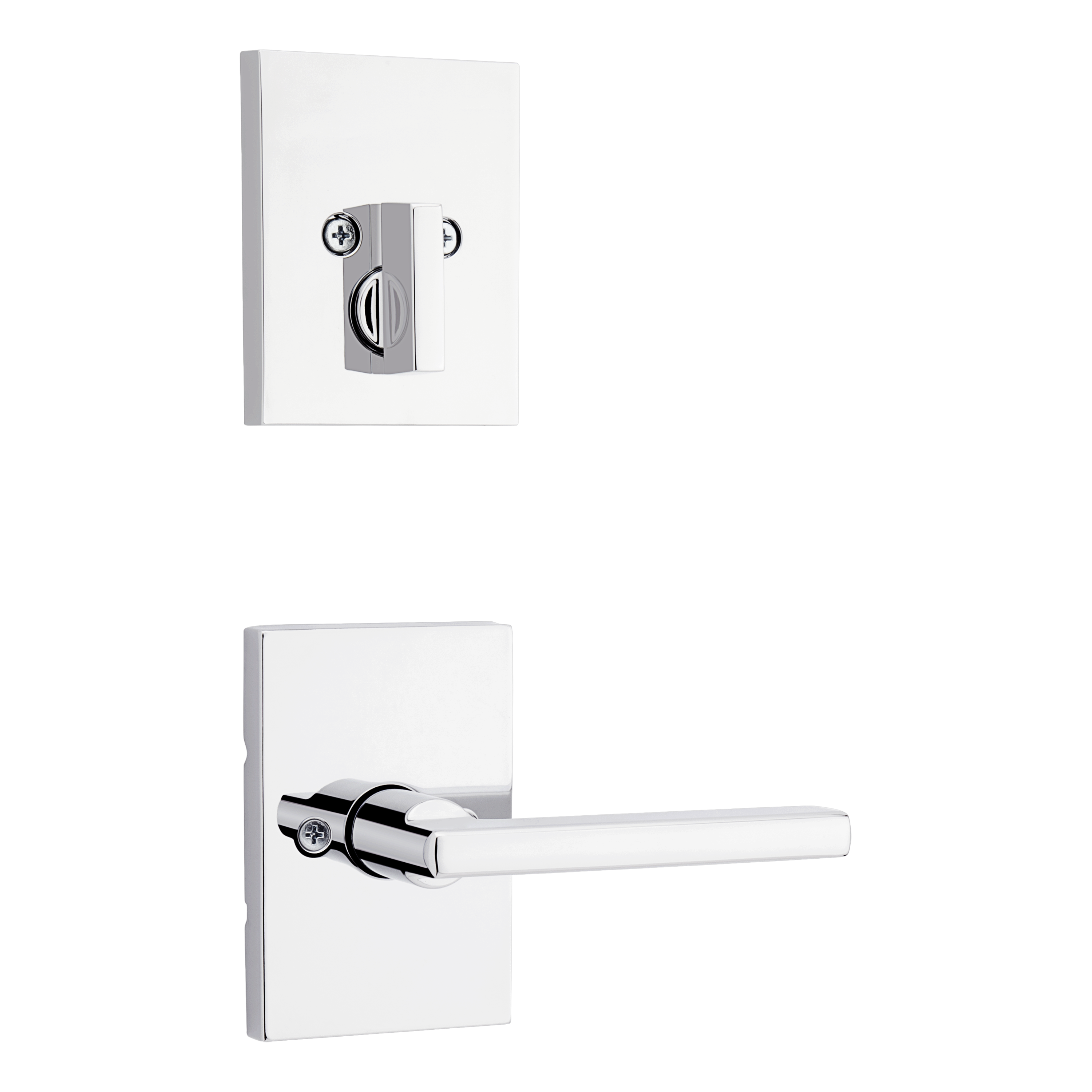 Kwikset 971HFLRCT-26 Halifax Single Cylinder Interior Lever Trim, Rectangular Rose, Bright Chrome