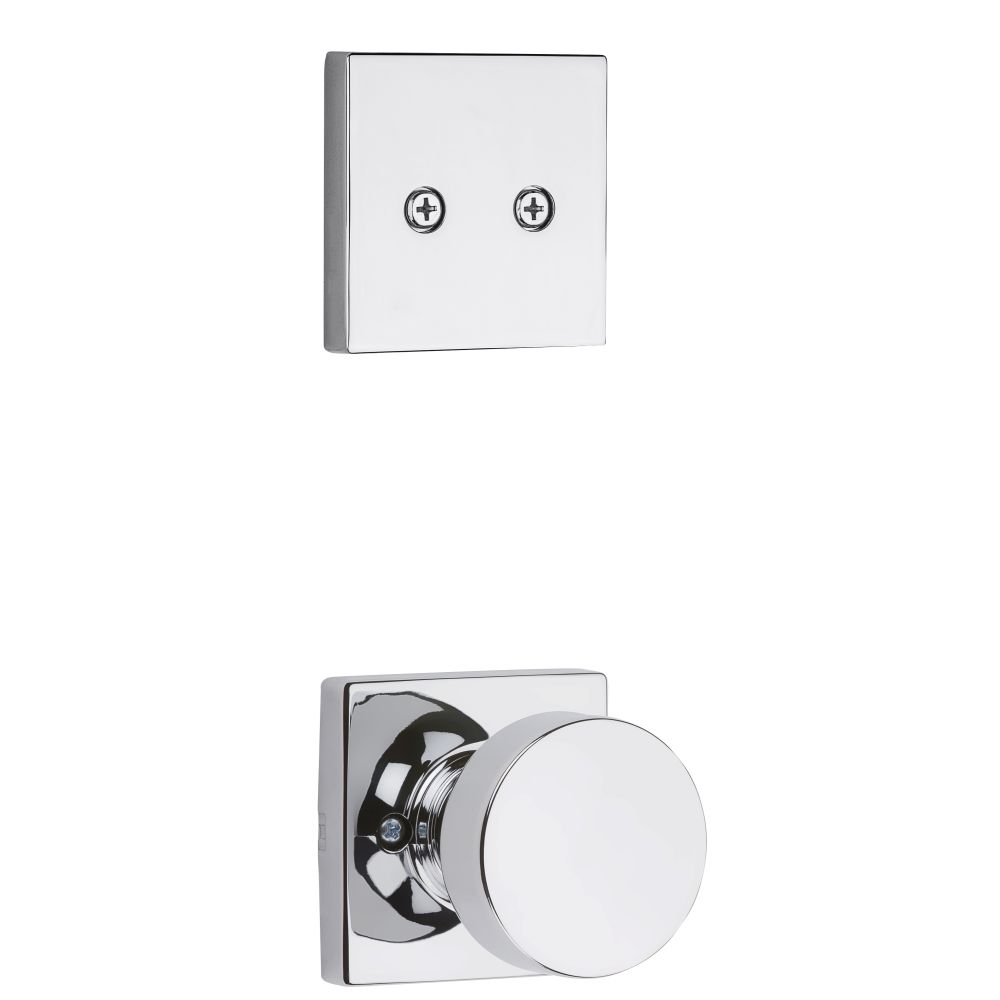 Kwikset 973PSKSQT-26 Pismo Dummy Knob Trim with Square Rose – Bright Chrome Finish
