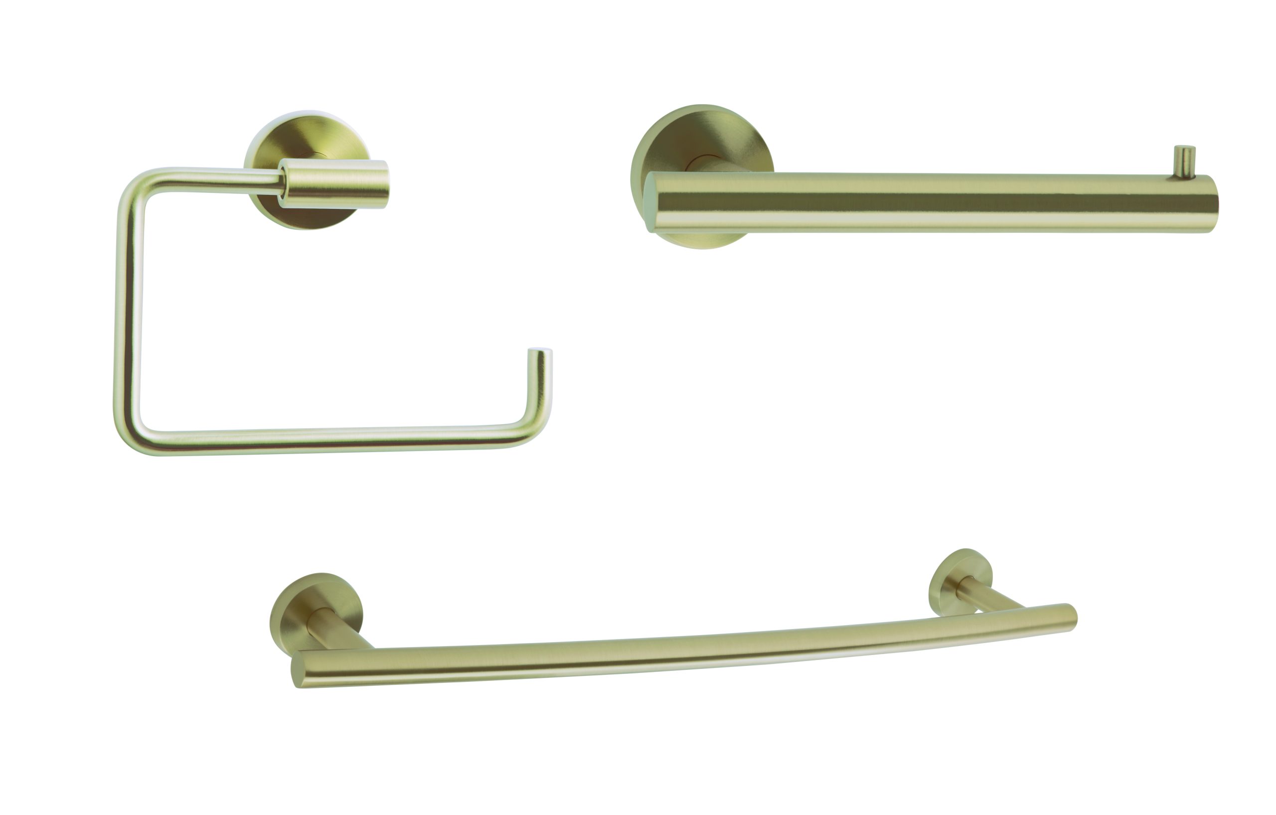 Amerock ARRONDIBBZ1 Bathroom Kit Tissue Roll Holder, Towel, Towel Bar – Golden Champagne Finish