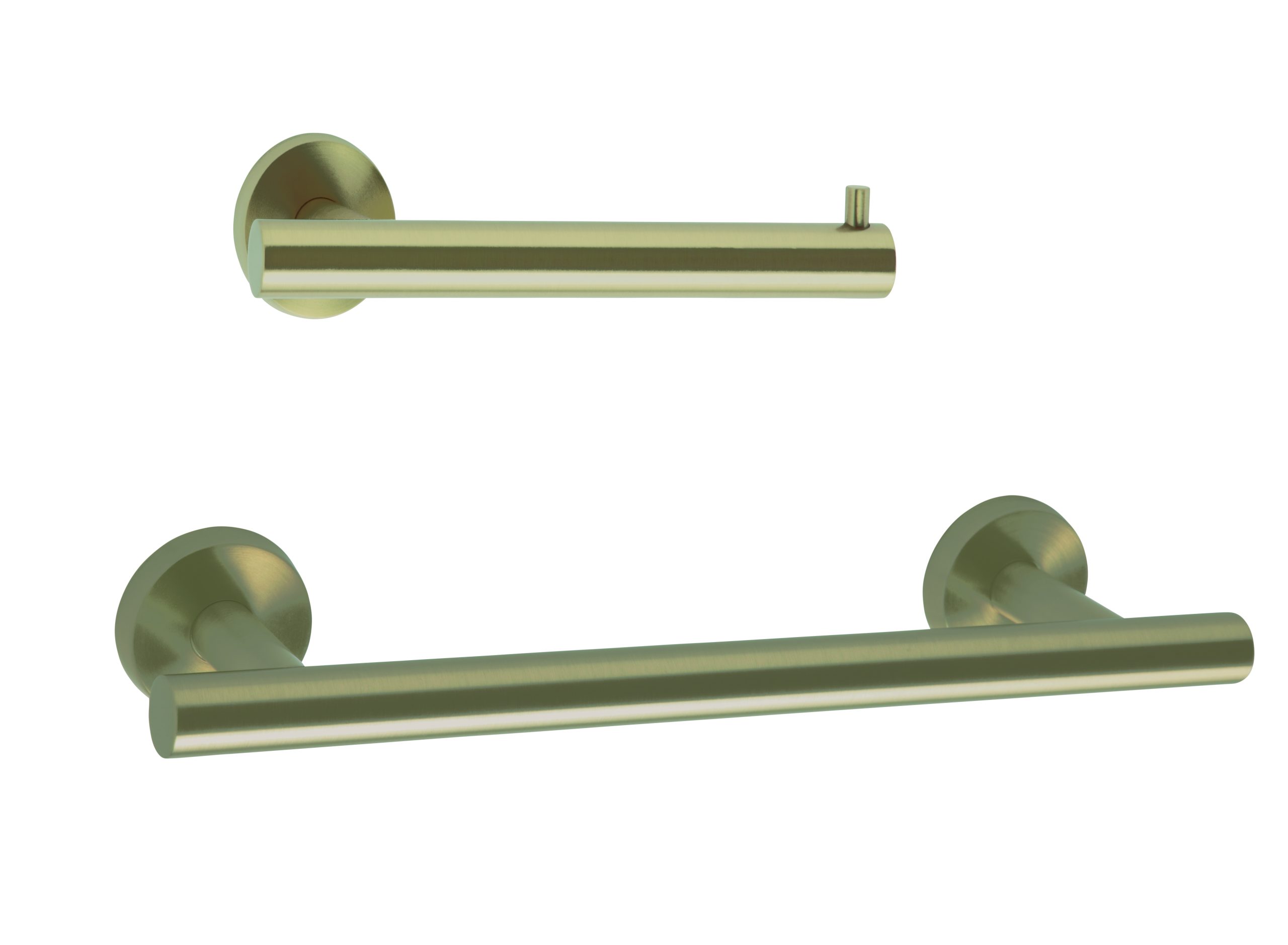 Amerock ARRONDIBBZ13 Bathroom Kit Tissue Roll Holder Towel Bar, Golden Champagne Finish