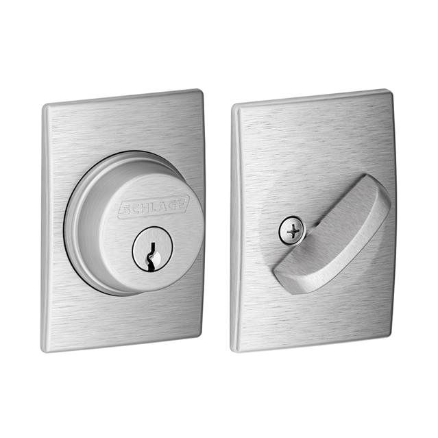 Schlage B60CEN626 Century Single Cylinder Deadbolt C Keyway Satin Chrome with Latch Strike