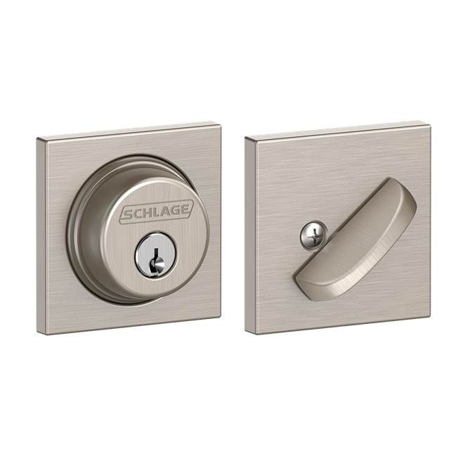 Schlage B60COL619 Collins Single Cylinder Deadbolt C Keyway, Satin Nickel Finish