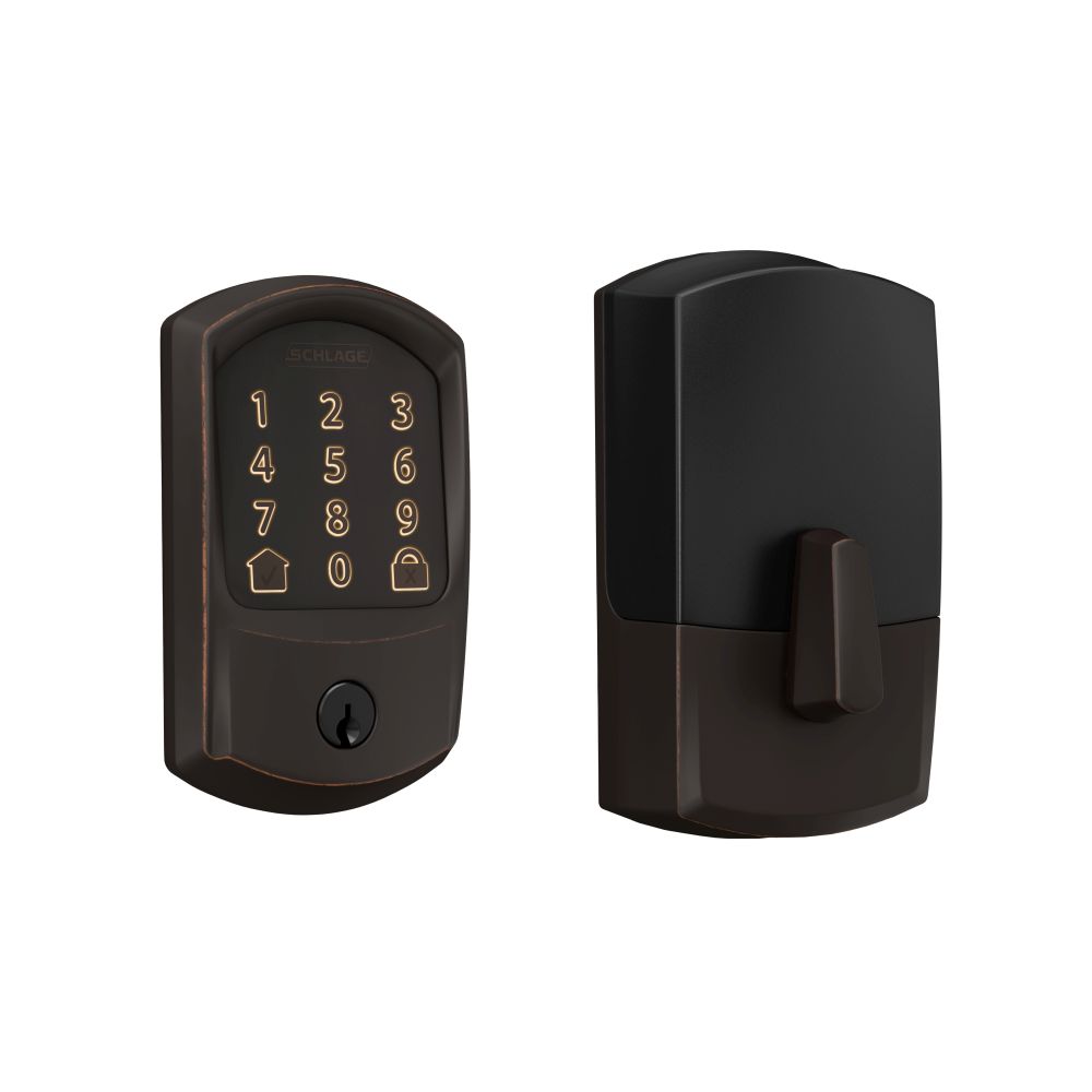 Schlage BE489WBCGRW716 Greenwich Encode Smart WiFi Deadbolt, Aged Bronze, 12351 Latch, 10116 Strike