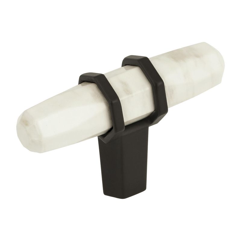 Carrione Knob 2-1/2″ Long Marble White/Black Bronze Amerock BP36647MWBBR