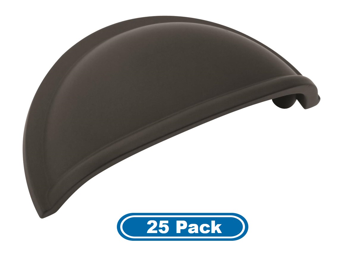 Amerock BP53010FB-25PACK 25-Pack 3″ Allison Flat Black Cabinet Cup Pulls