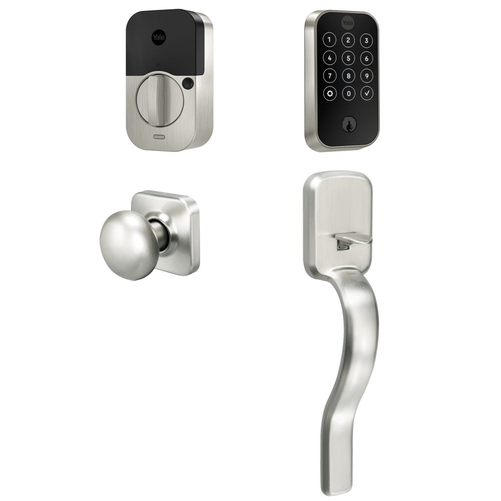 Yale BYRD420WF1RX619 Yale Assure Lock 2 Wi-Fi Deadbolt Ridgefield Handleset Bundle, Satin Nickel