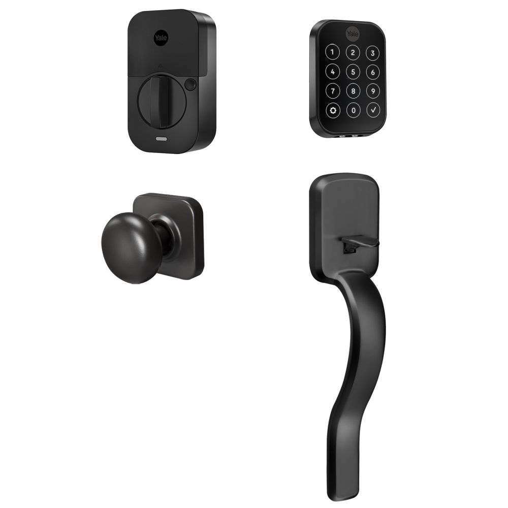 Yale BYRD450WF1RXBSP Yale Assure Lock 2 Wi-Fi Deadbolt Ridgefield Handleset Bundle, Black Suede