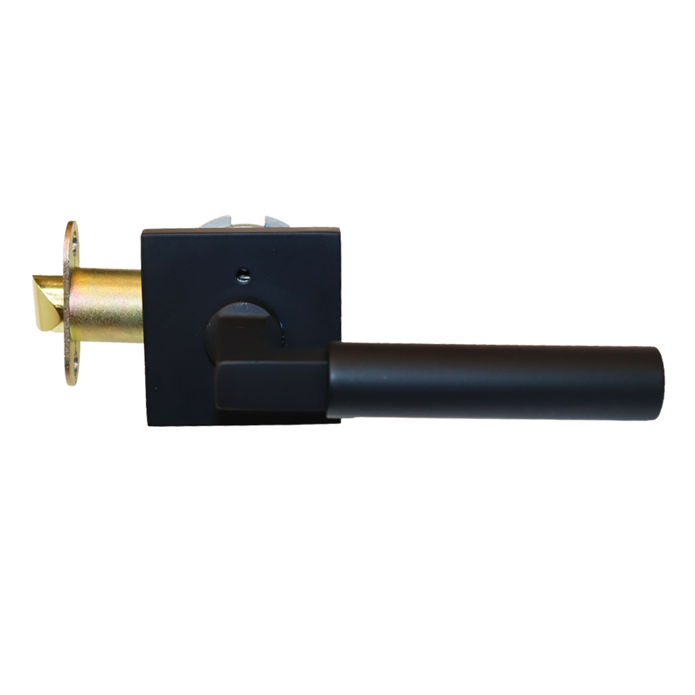 Emtek C5210HECUS19 Hercules Privacy Lever, 2-3/8″ Backset, Square Rose, Flat Black Finish