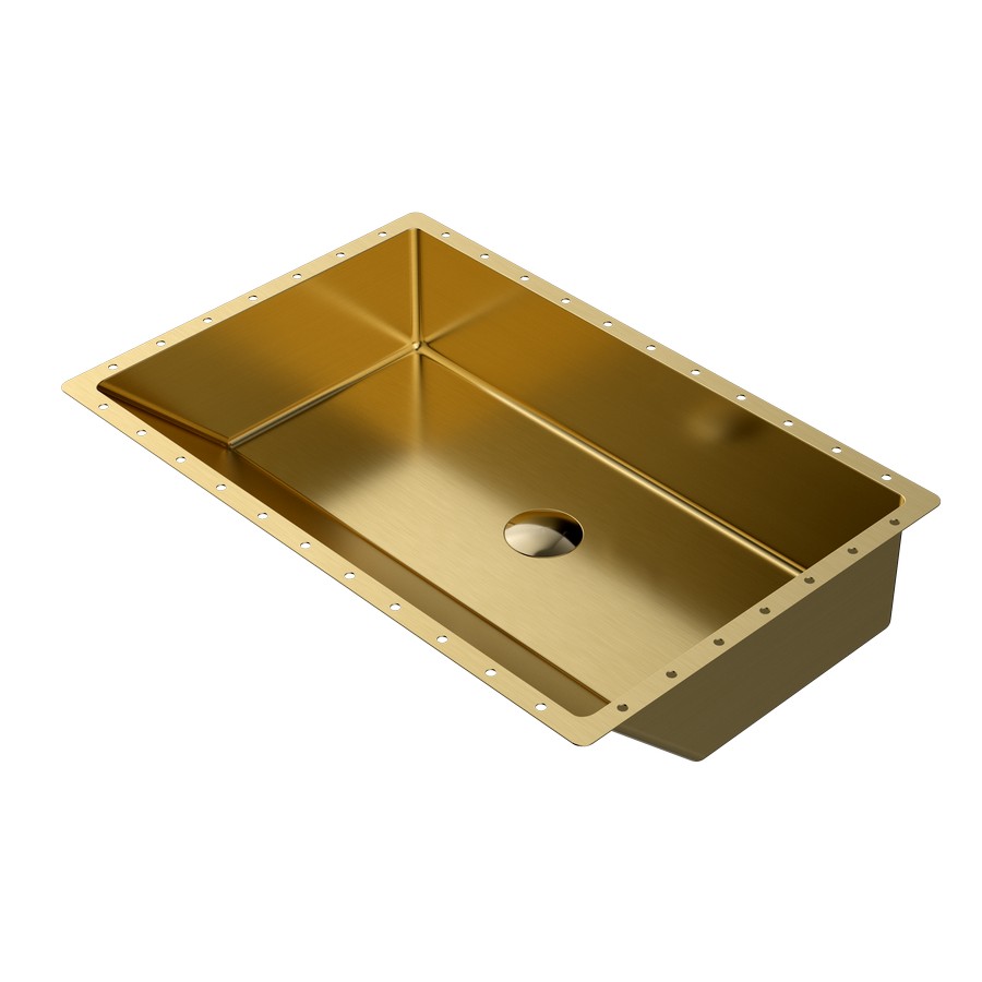 23-5/8″ Cinox Stainless Steel Rectangular Undermount Vanity Sink Gold Karran CCU400G