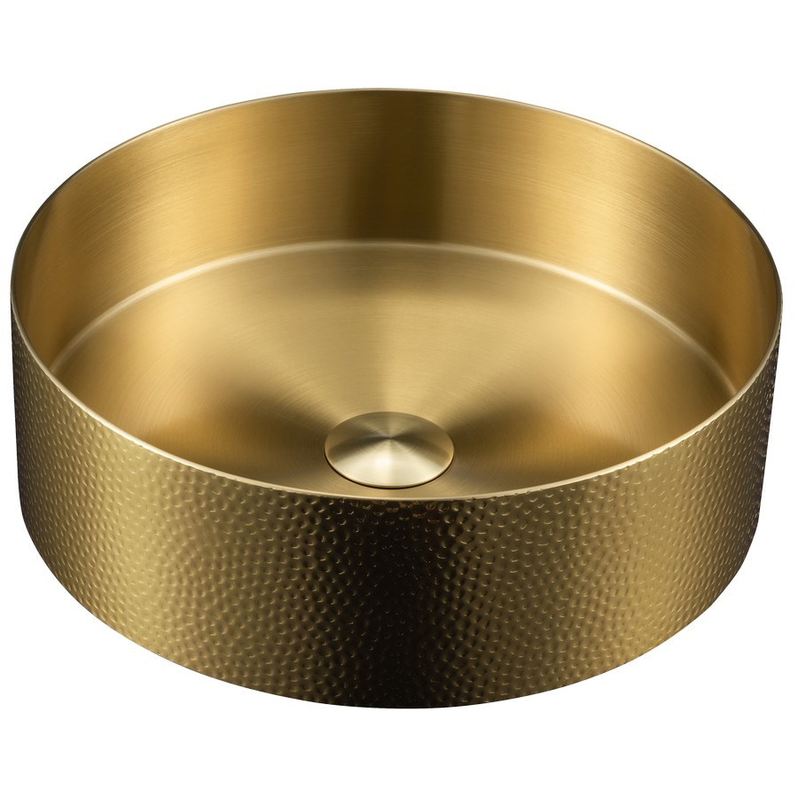 15″ Cinox Stainless Steel Round Vessel Vanity Sink Gold Karran CCV100G