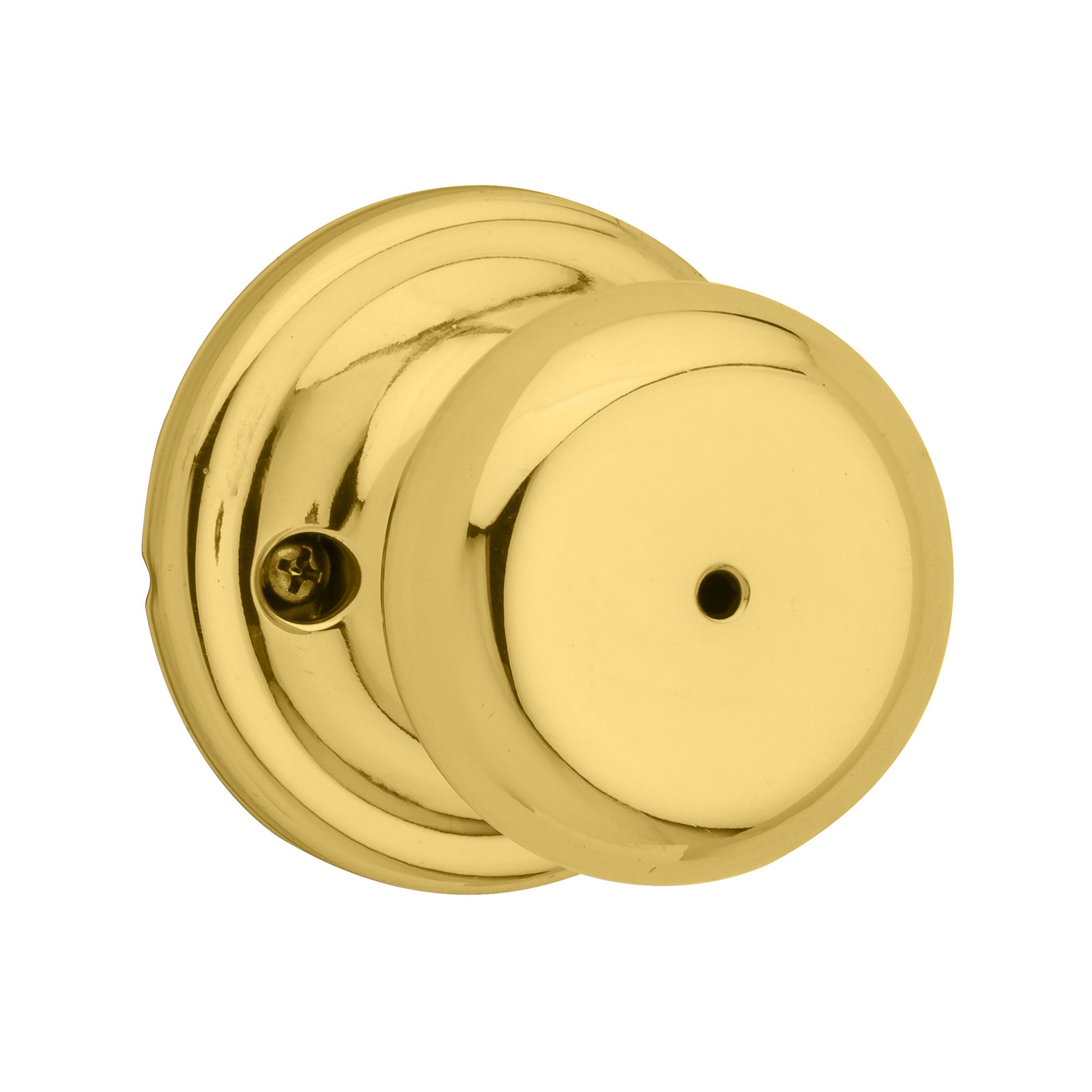 Kwikset CP730J-3 Juno Knob Privacy Lock with RCAL Latch RCS Strike, Bright Brass Finish