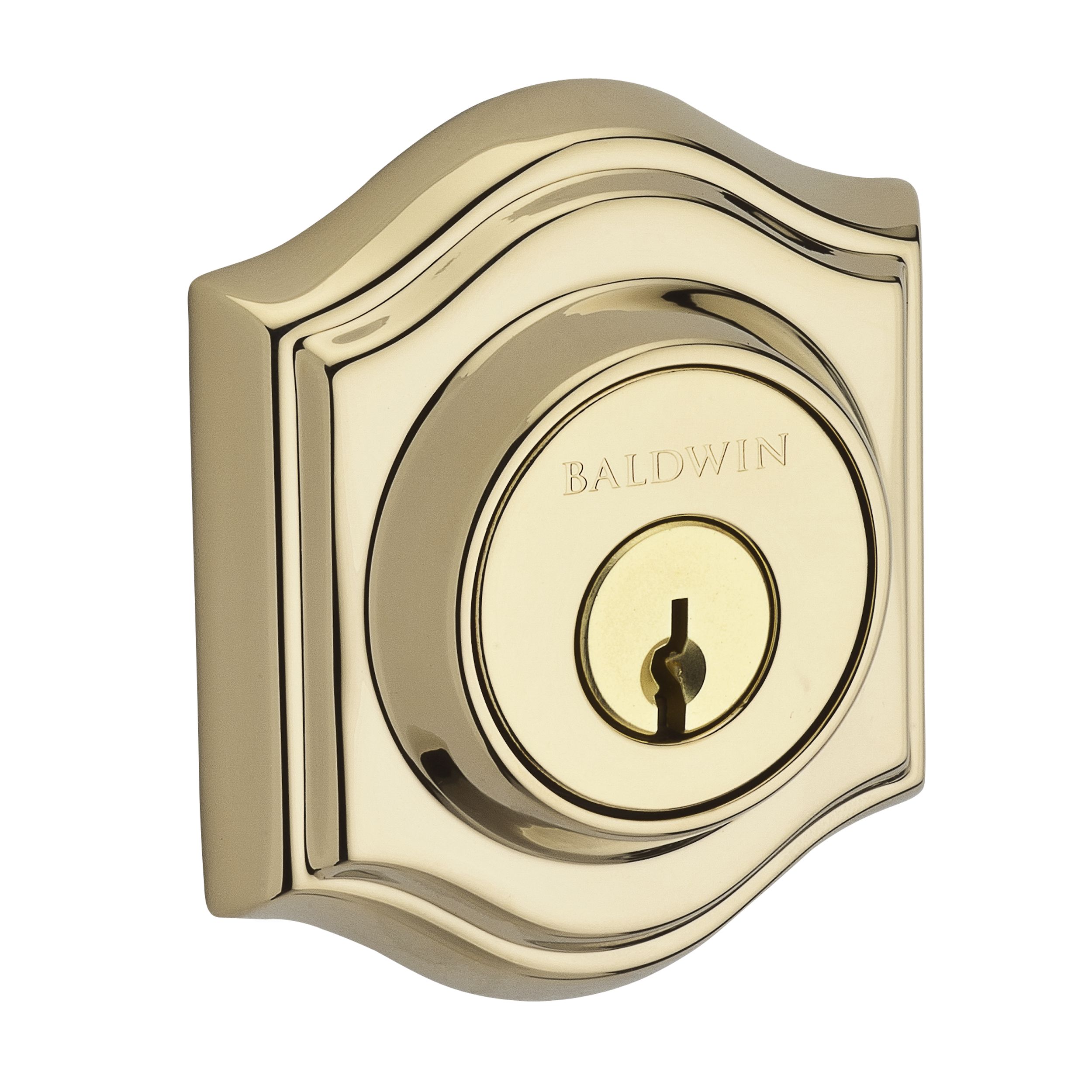 Baldwin DCTAD003 Double Cylinder Arch Deadbolt with 6AL Latch Dual Strike, Brass Finish