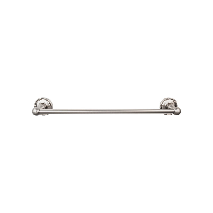 Edwardian Bath Single Towel Bar 30″ Center to Center with Ribbon Backplate Brushed Satin Nickel Top Knobs ED10BSNE