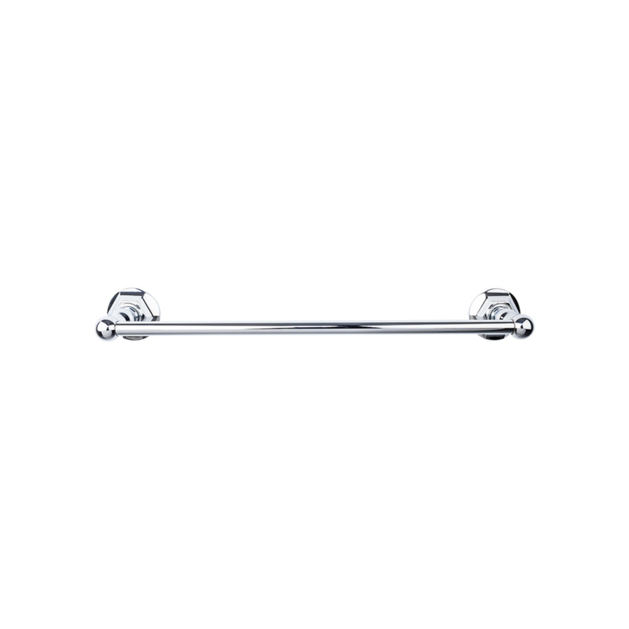 Edwardian Bath Single Towel Bar 30″ Center to Center with Hex Backplate Polished Chrome Top Knobs ED10PCB