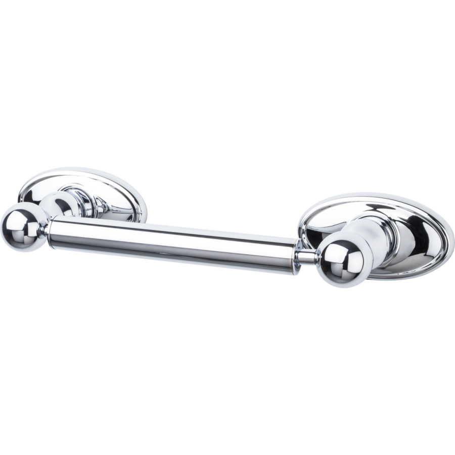 Edwardian Bath Tissue Holder 9-3/8″ Long with Oval Backplate Polished Chrome Top Knobs ED3PCC