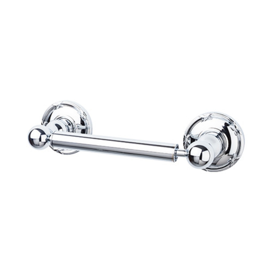 Edwardian Bath Tissue Holder 9-3/8″ Long with Ribbon Backplate Polished Chrome Top Knobs ED3PCE