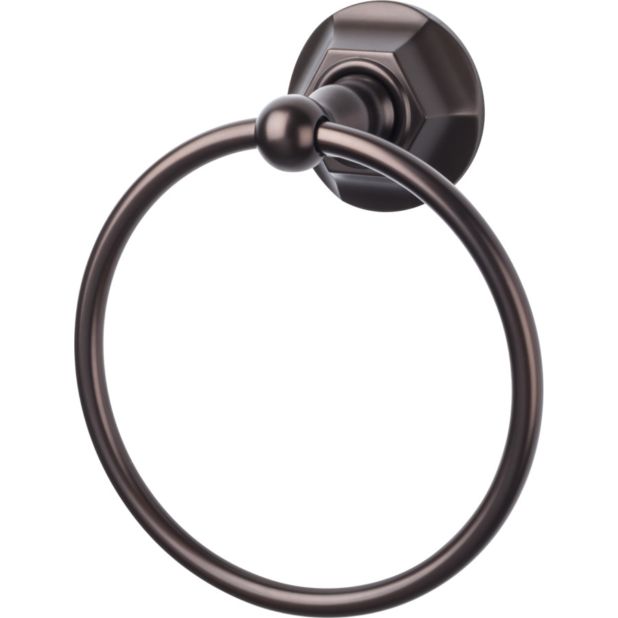 Edwardian Bath Ring 7″ Long with Hex Backplate Oil Rubbed Bronze Top Knobs ED5ORBB
