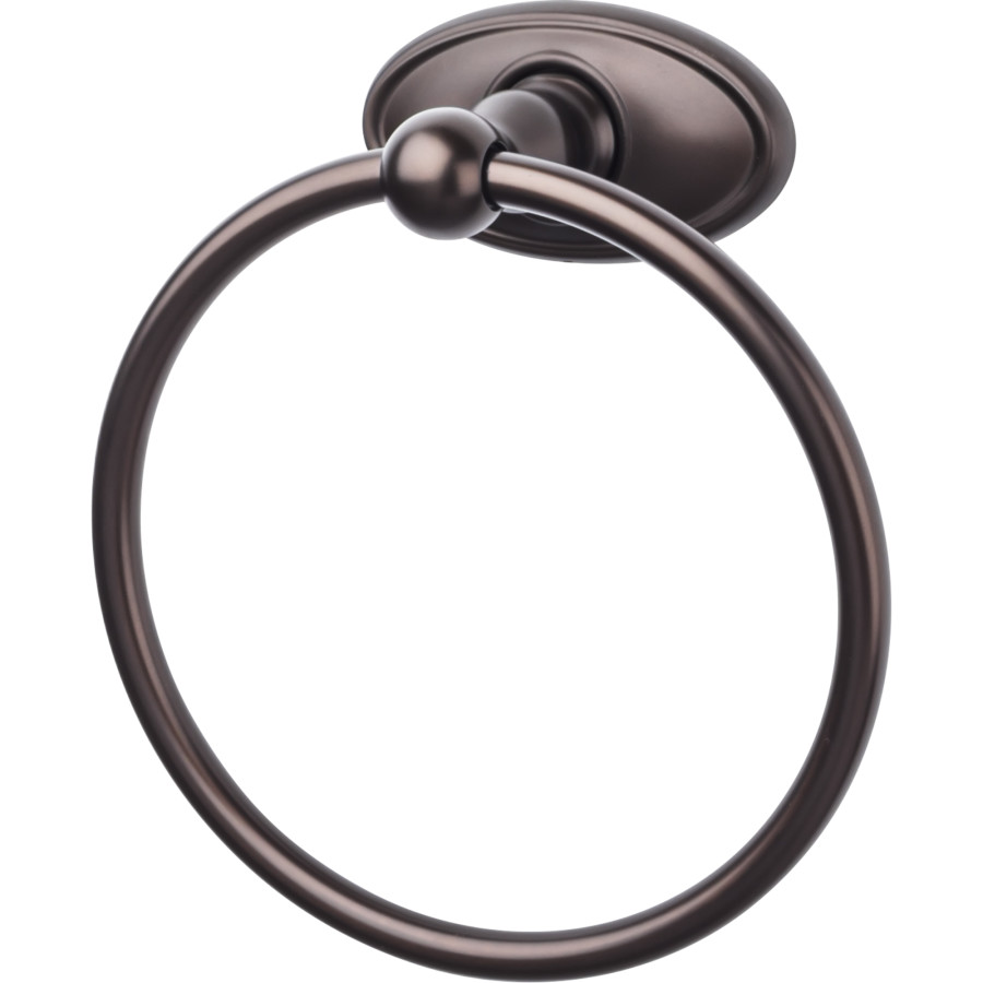 Edwardian Bath Ring 7″ Long with Oval Backplate Oil Rubbed Bronze Top Knobs ED5ORBC