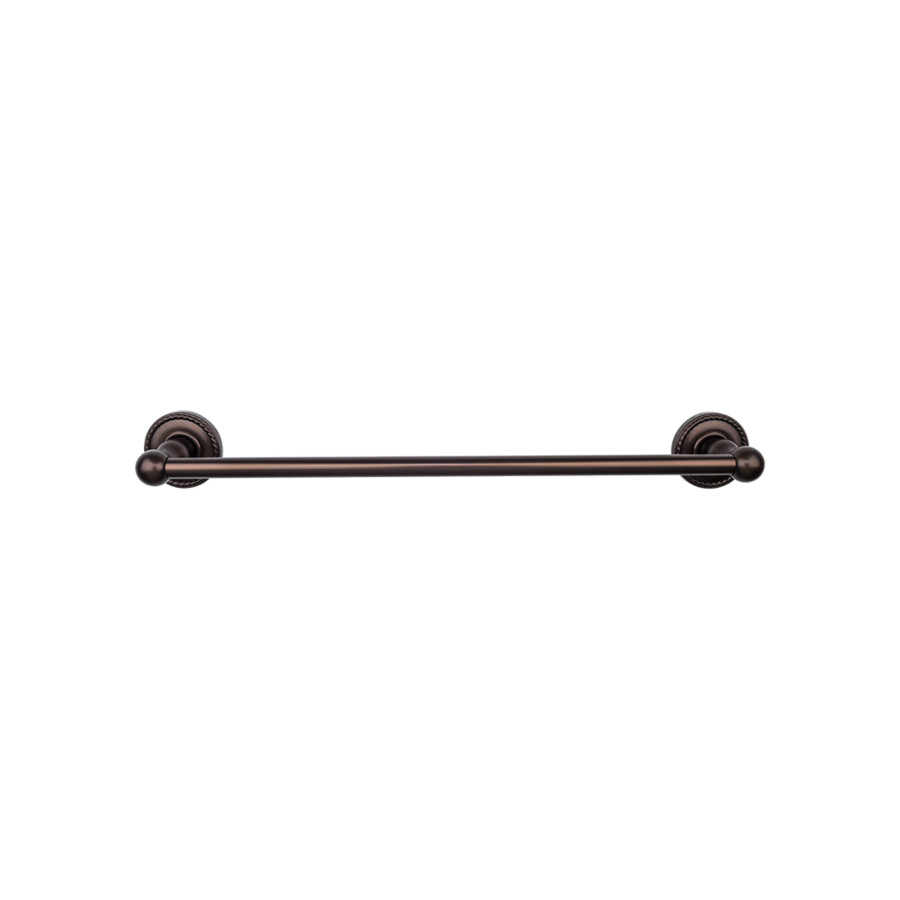 Edwardian Bath Single Towel Bar 24″ Center to Center with Rope Backplate Oil Rubbed Bronze Top Knobs ED8ORBF