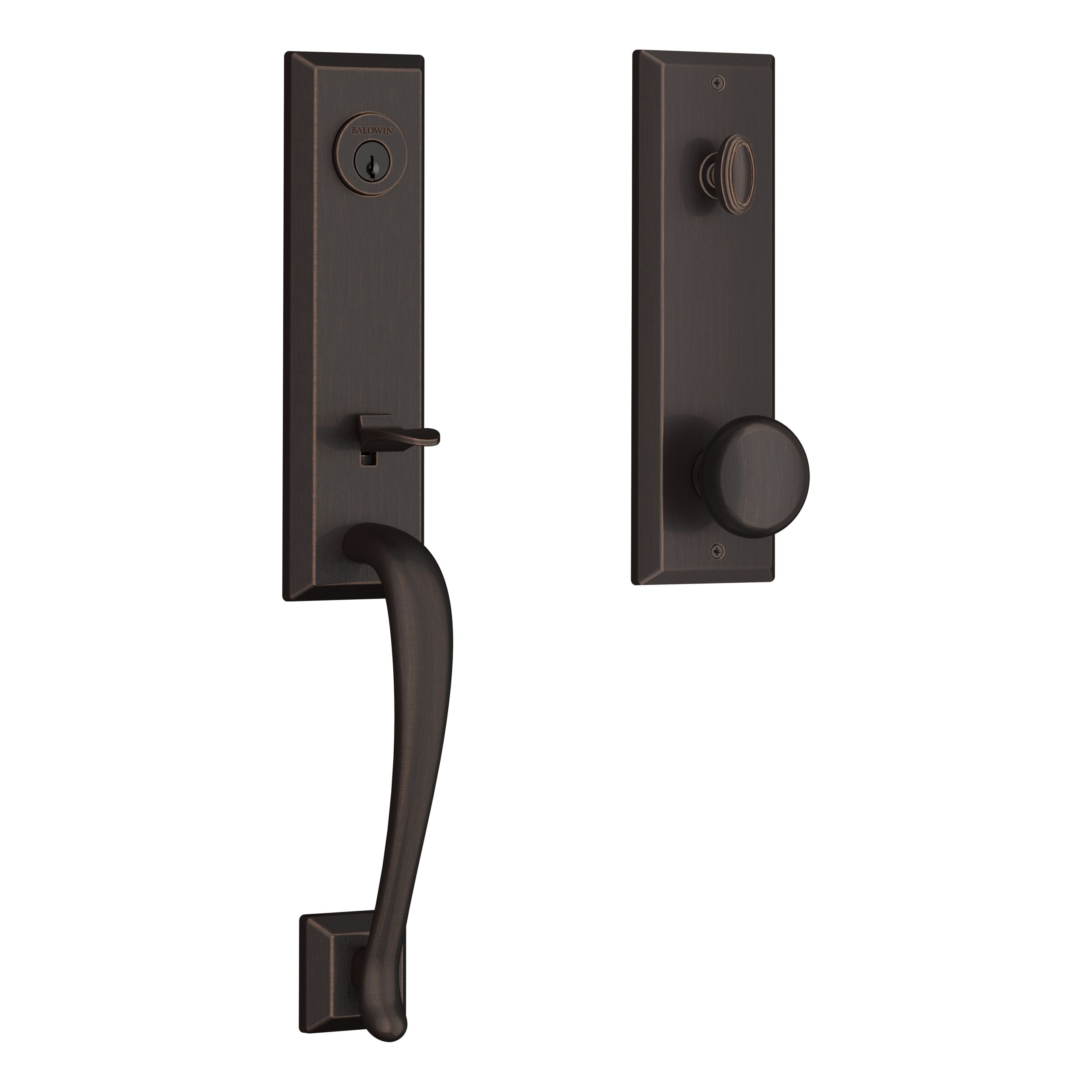 Baldwin EEDELXROUSBE112 Del Mar Emergency Egress Handleset, Round Knob, Venetian Bronze Finish