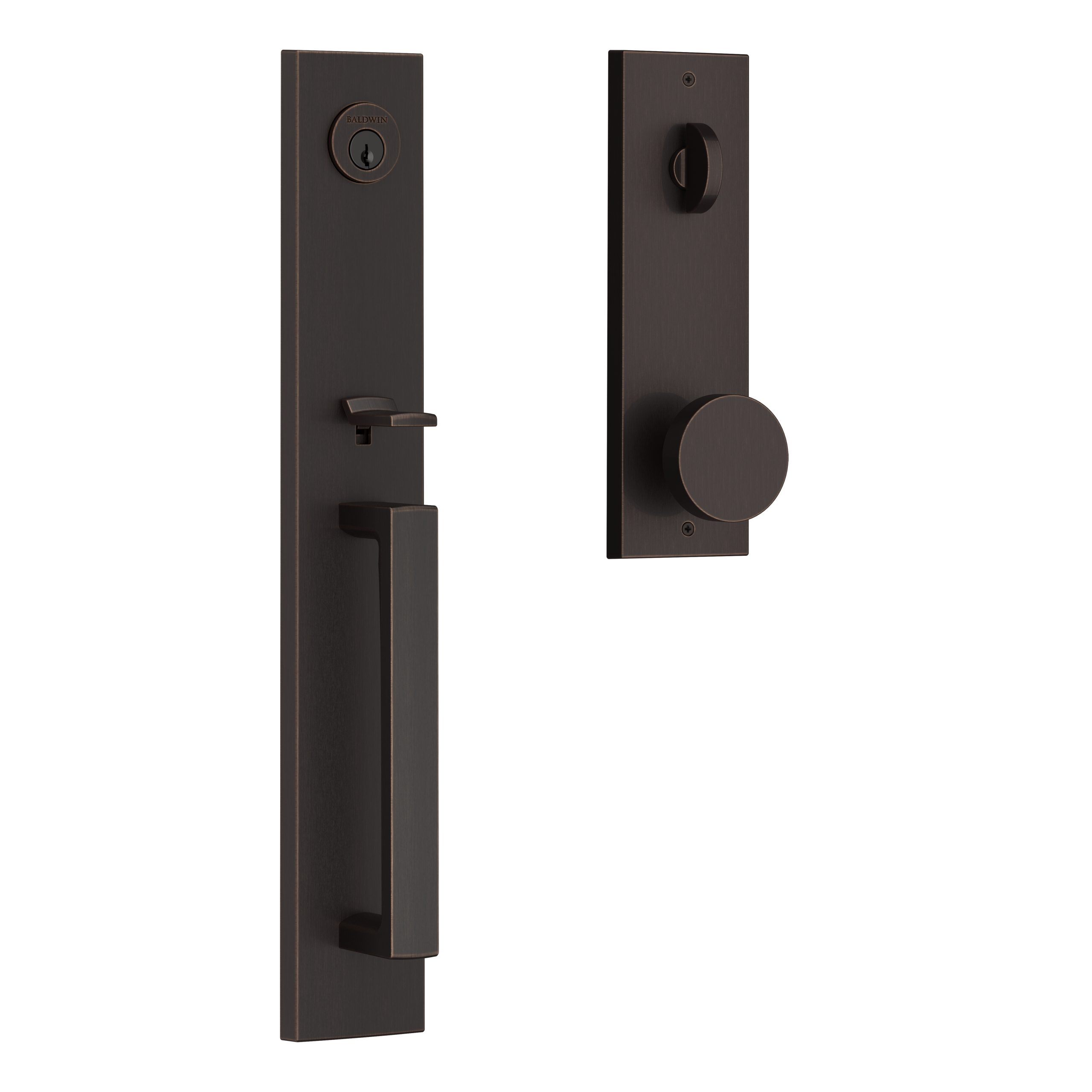 Baldwin EESANXCONCQE112 Santa Cruz Emergency Egress Handleset, Venetian Bronze, Dual Strike