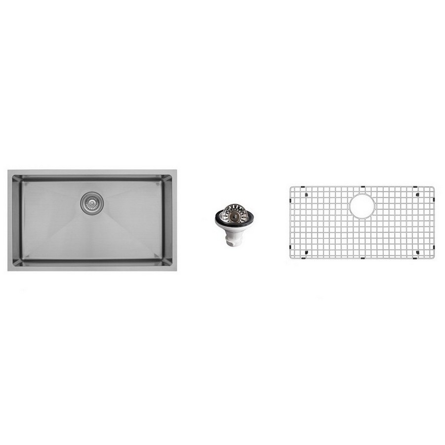 30″ Undermount Large Single Bowl Stainless Steel Kitchen Sink Kit Karran EL-75-PK1