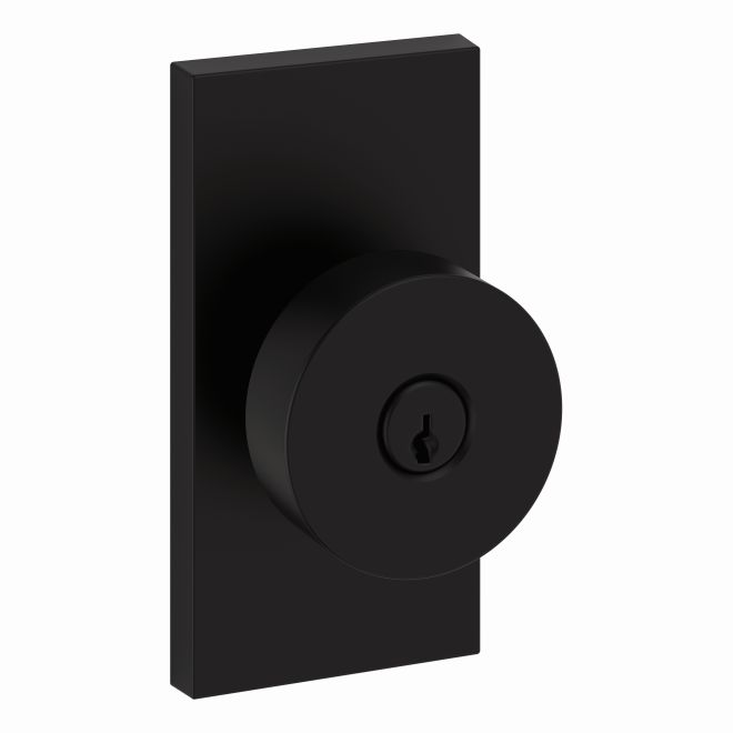 Baldwin ENCONCFR190 Contemporary Satin Black Entry Knob Set with 5″ Rose and 6AL Latch