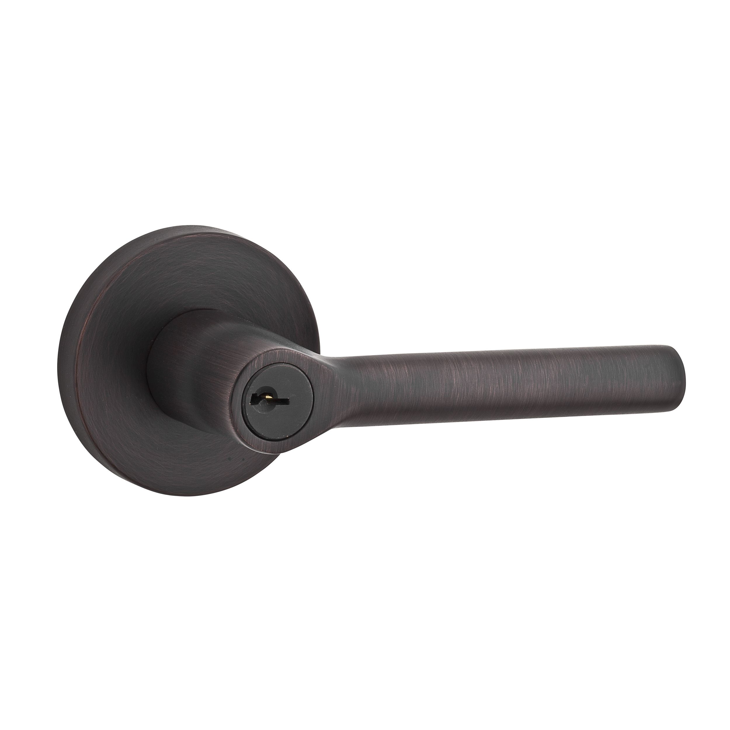 Baldwin ENTUBCRR112 Entry Tube Lever with Round Rose, 6AL Latch, Dual Strike, Venetian Bronze