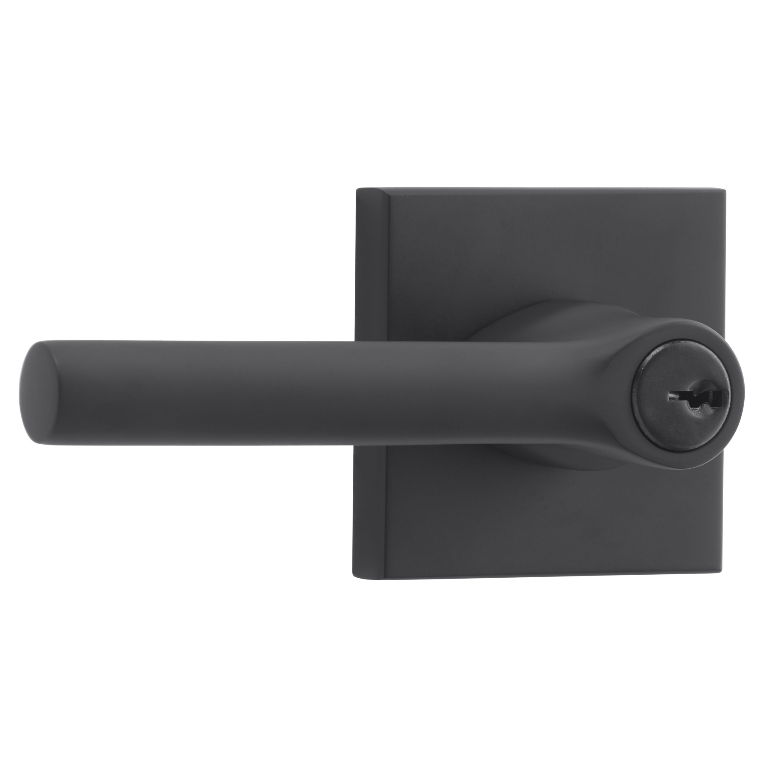 Baldwin ENTUBCSR190 Entry Tube Lever with Square Rose, 6AL Latch, Dual Strike, Satin Black