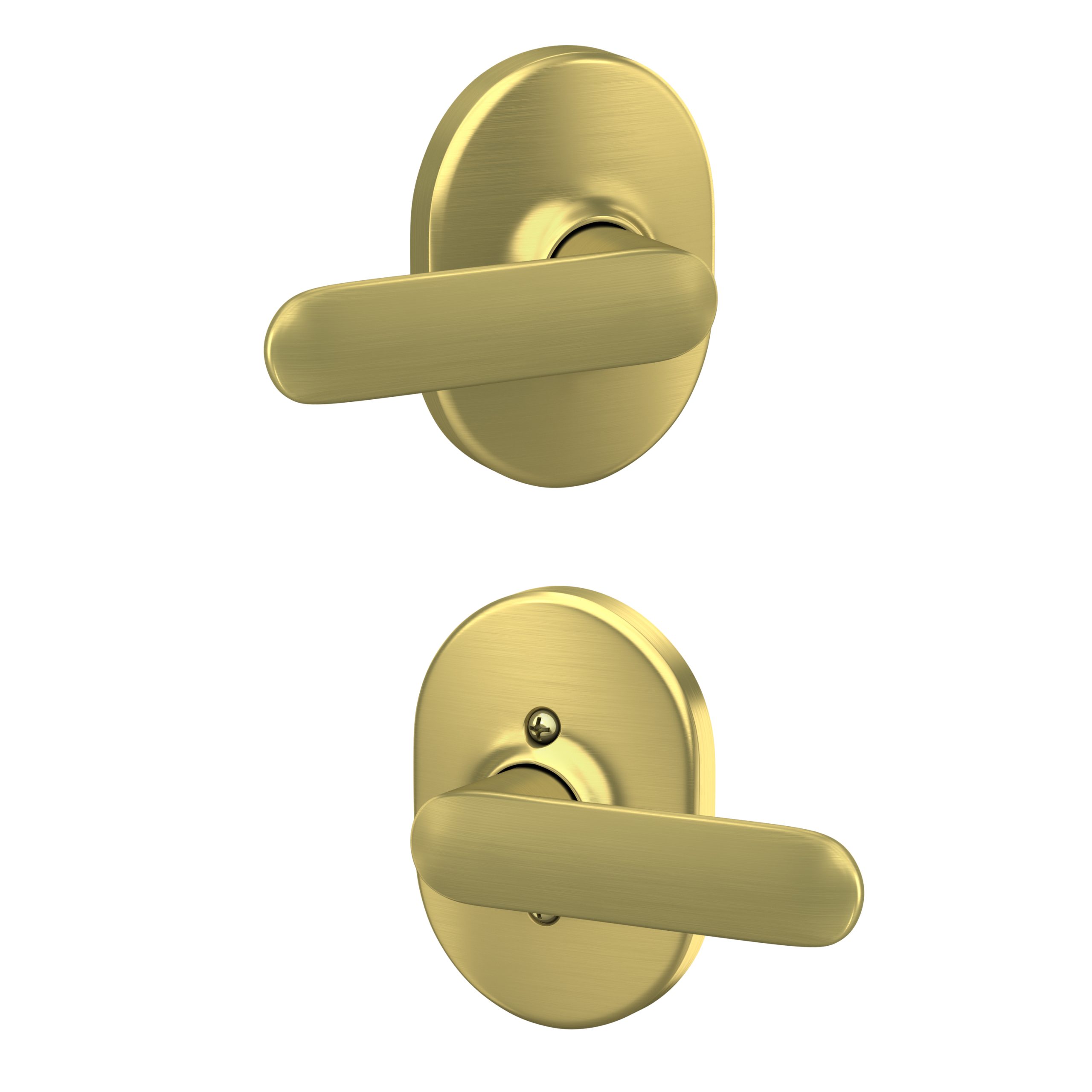 Schlage F10DAV608RMN Davlin Remsen Passage Lock Set with Latch Strike, Satin Brass Finish