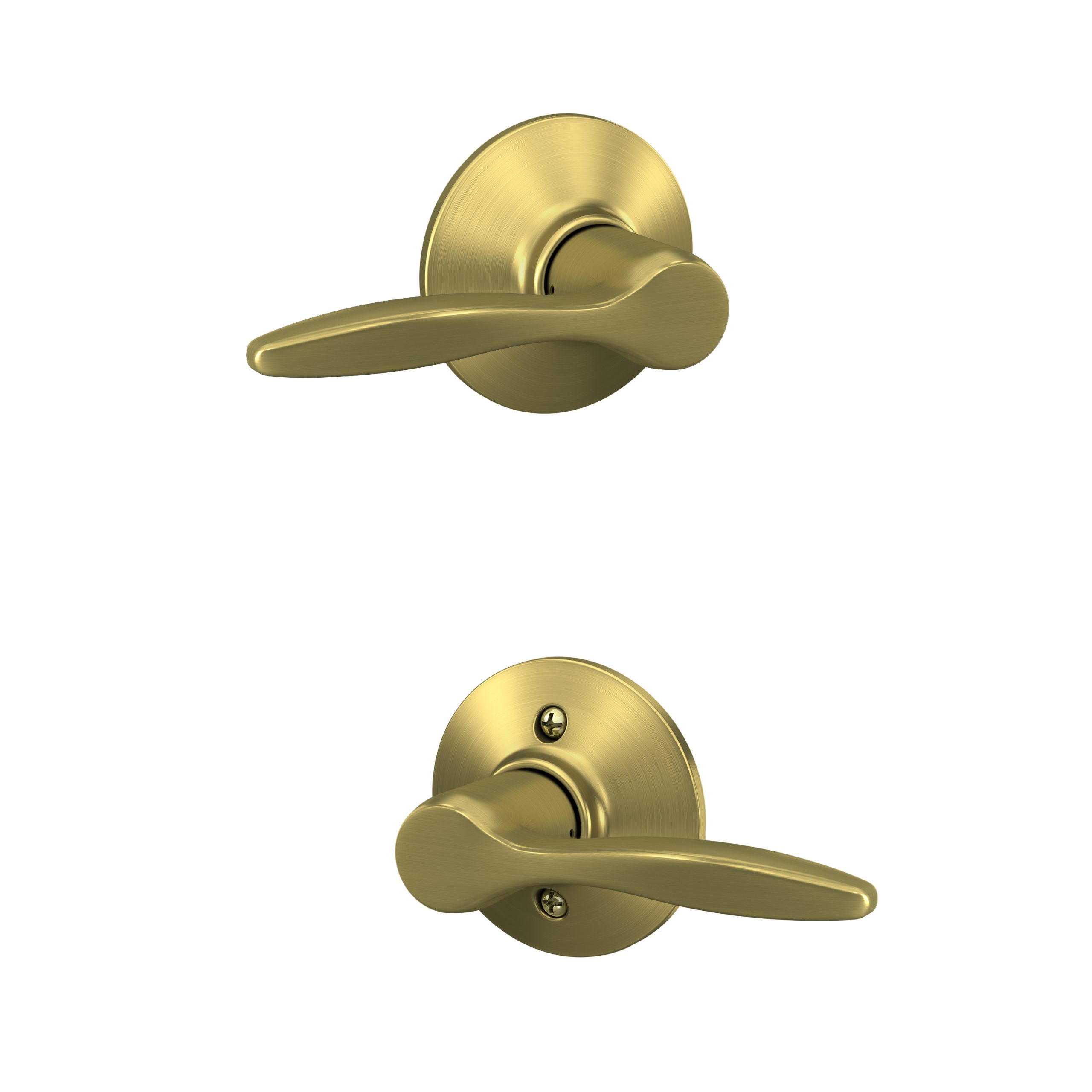 Schlage F10DEL608 Delfayo Satin Brass Lever Passage Lock with Latch and Strike