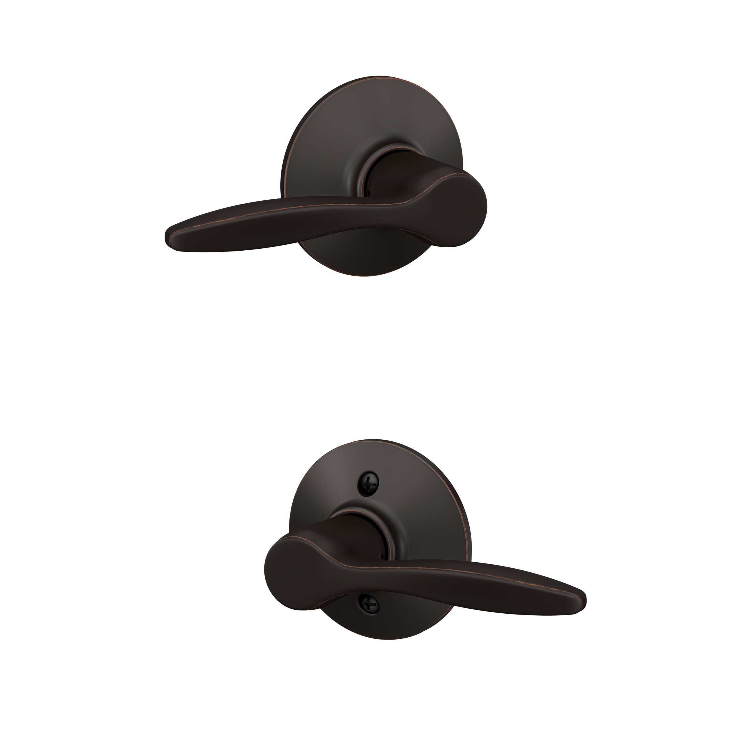 Schlage F10DEL716 Delfayo Aged Bronze Lever Passage Lock with Latch Strike