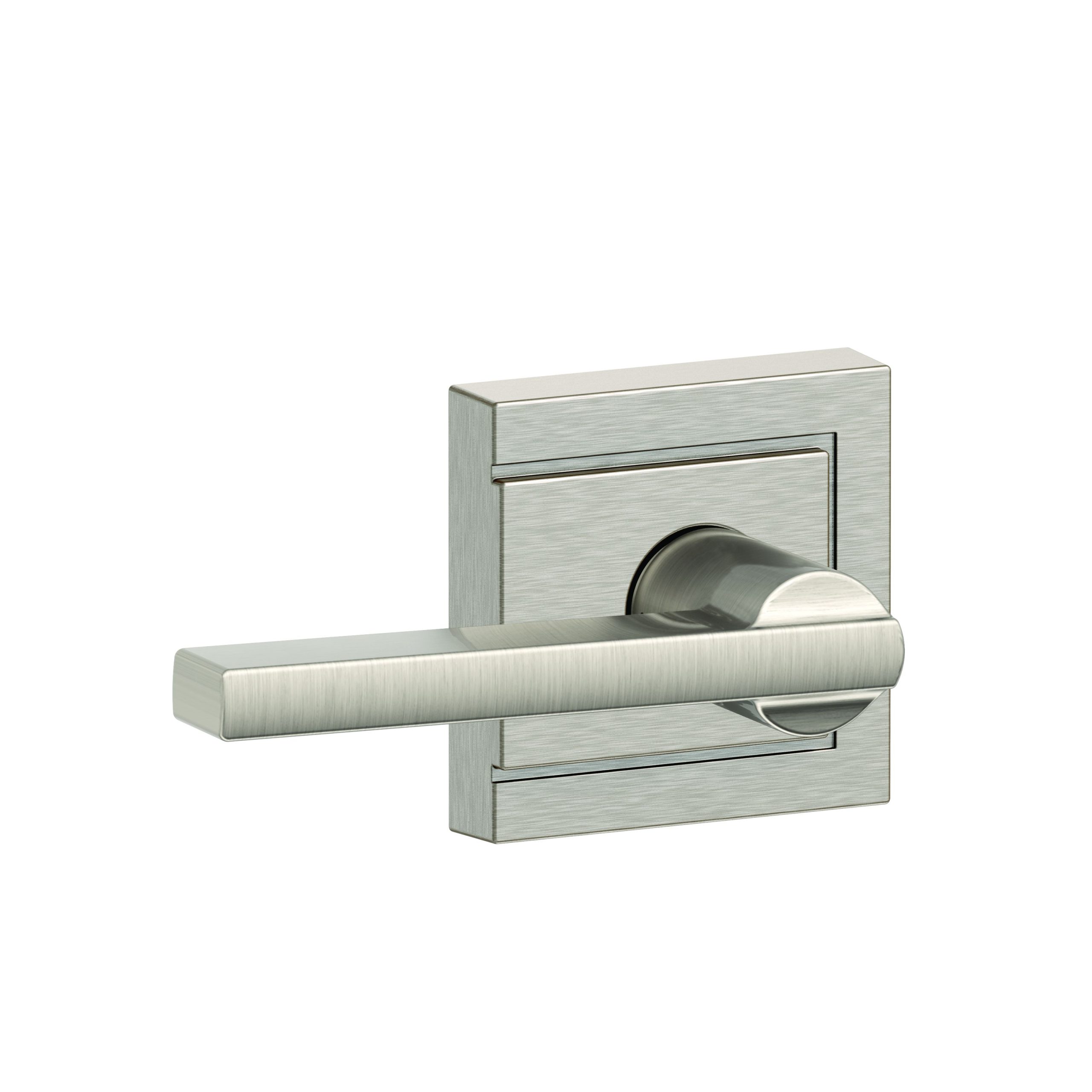 Schlage F10LAT619ULD Latitude Lever Upland Rose Passage Lock, Satin Nickel Finish