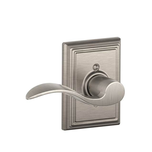 Schlage F170ACC619ADDRH Right Hand Accent Lever, Addison Rose, Half Dummy, Satin Nickel Finish