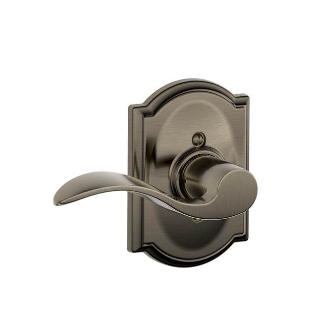 Schlage F170ACC620CAMRH Right Hand Accent Lever, Camelot Rose, Half Dummy, Antique Nickel Finish