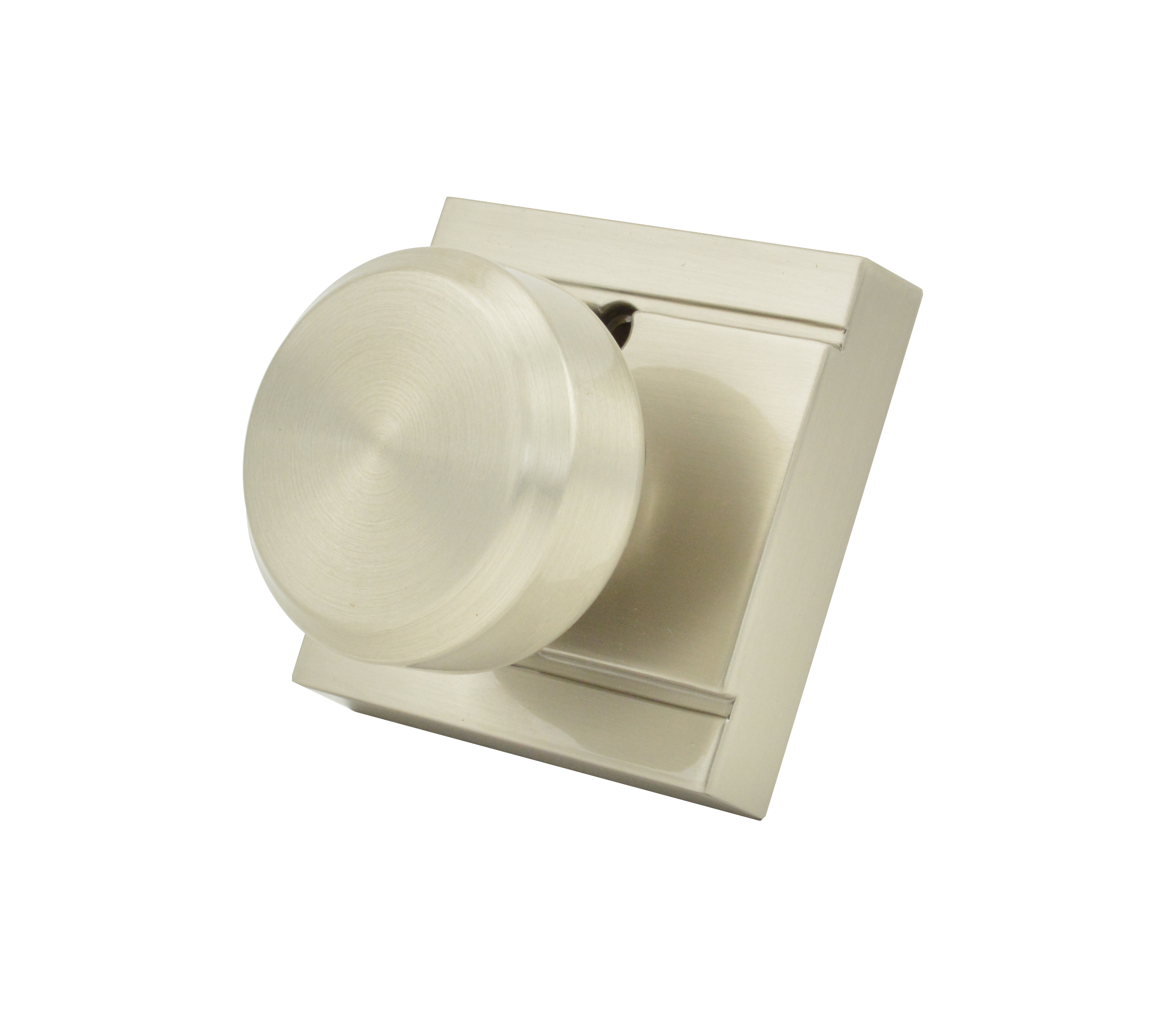 Schlage F170BWE619ULD Bowery Knob with Upland Rose Half Dummy – Satin Nickel Finish