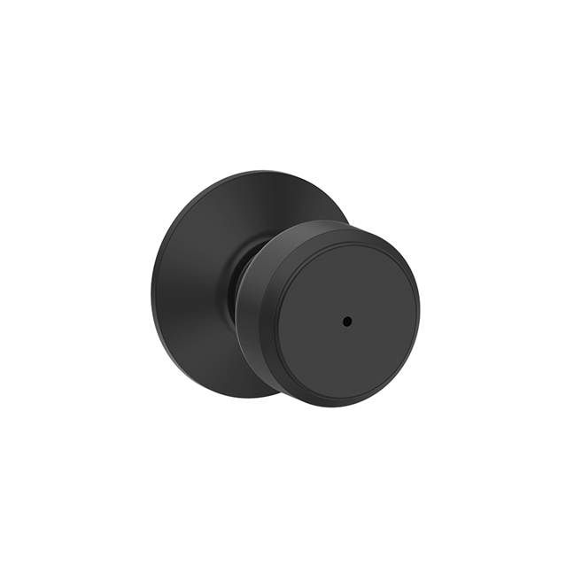 Schlage F40BWE622 Bowery Privacy Knob Lock with 16080 Latch 10027 Strike, Matte Black