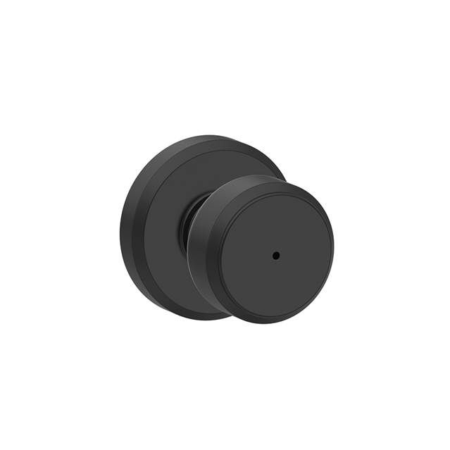 Schlage F40BWE622GSN Bowery Knob with Greyson Rose Privacy Lock, Matte Black Finish
