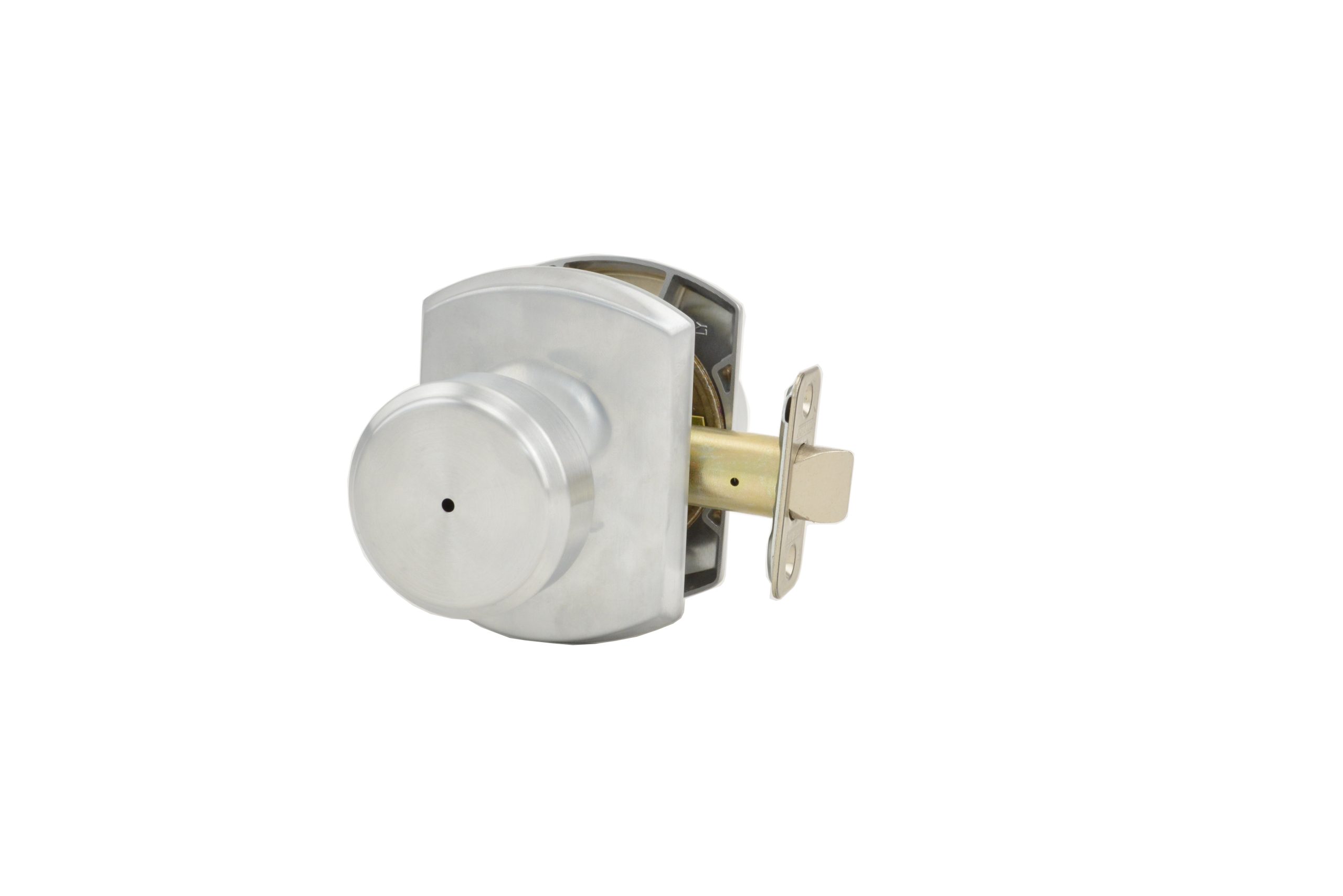 Schlage F40BWE626GRW Bowery Knob with Greenwich Rose Privacy Lock, Satin Chrome Finish