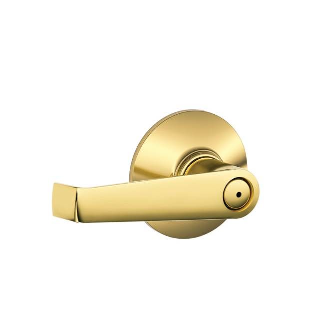 Schlage F40ELA605625 Elan Privacy Lever Lock, 16080 Latch, 10027 Strike, Bright Brass Finish