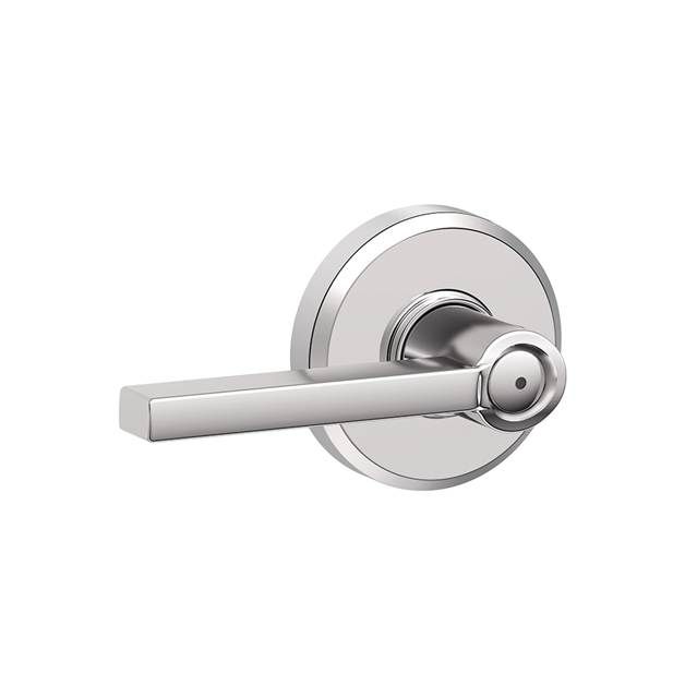 Schlage F40LAT625GSN Latitude Lever with Greyson Rose Privacy Lock, Bright Chrome Finish