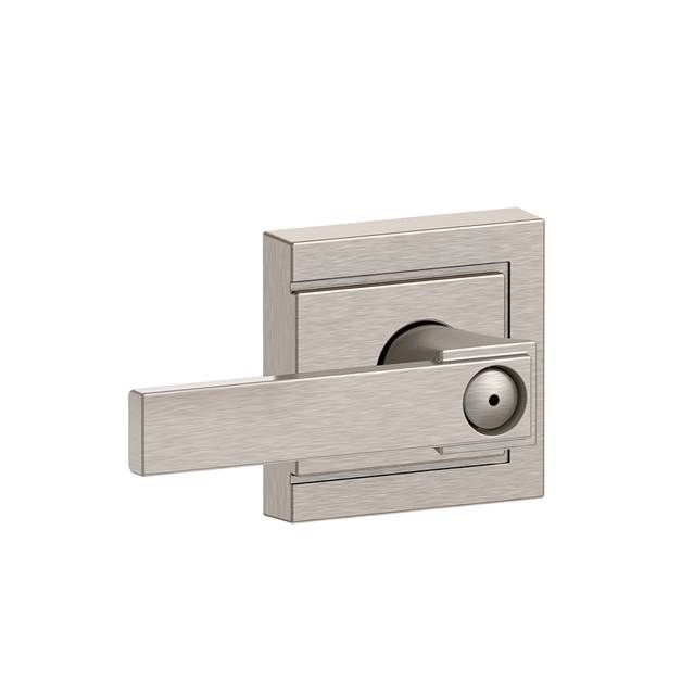 Schlage F40NBK619ULD Northbrook Lever Upland Rose Privacy Lock, Satin Nickel Finish