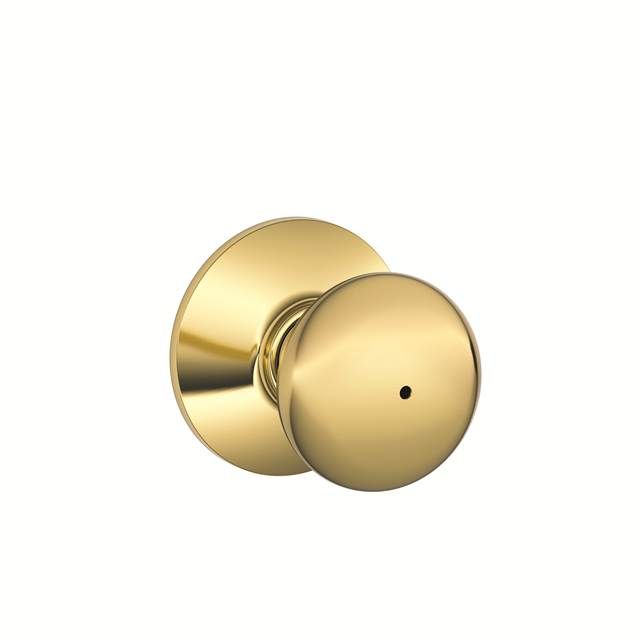 Schlage F40PLY605619 Plymouth Privacy Knob Lock, 16080 Latch 10027 Strike, Bright Brass