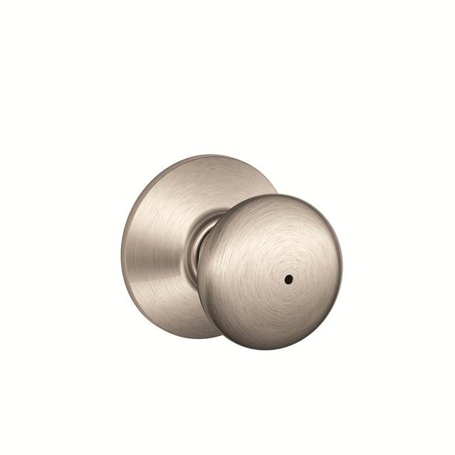 Schlage F40PLY619625 Plymouth Satin Nickel Privacy Knob Lockset with Latch Strike